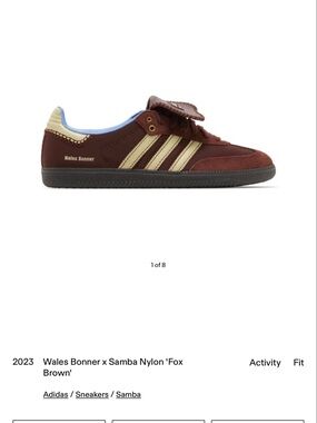 Wales Bonner Fox Brown and Cream Samba Sneaker